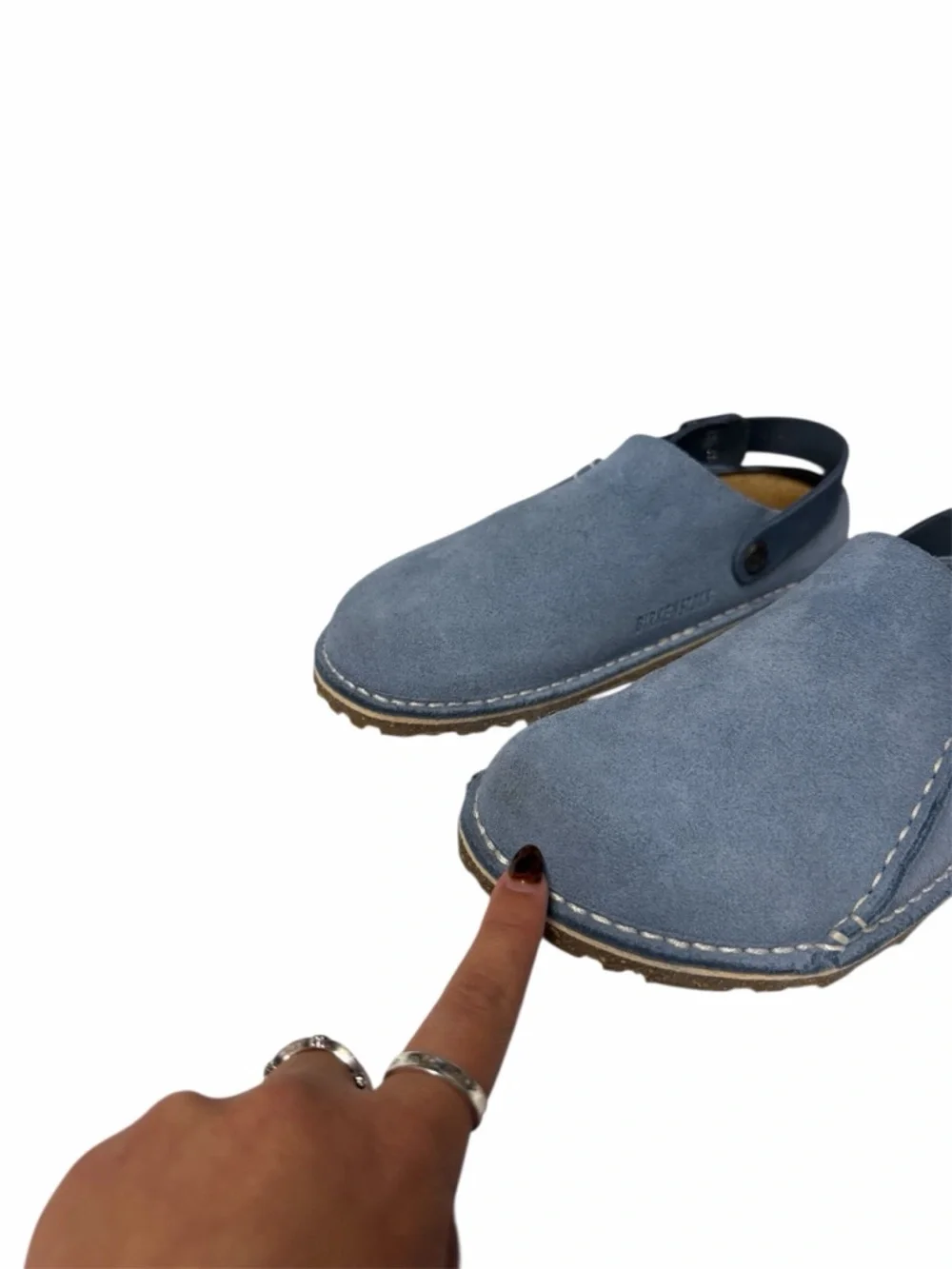 Birkenstock Lutry Premium Suede Clogs In Elemental Blue Size 39 - Picture 4 of 9